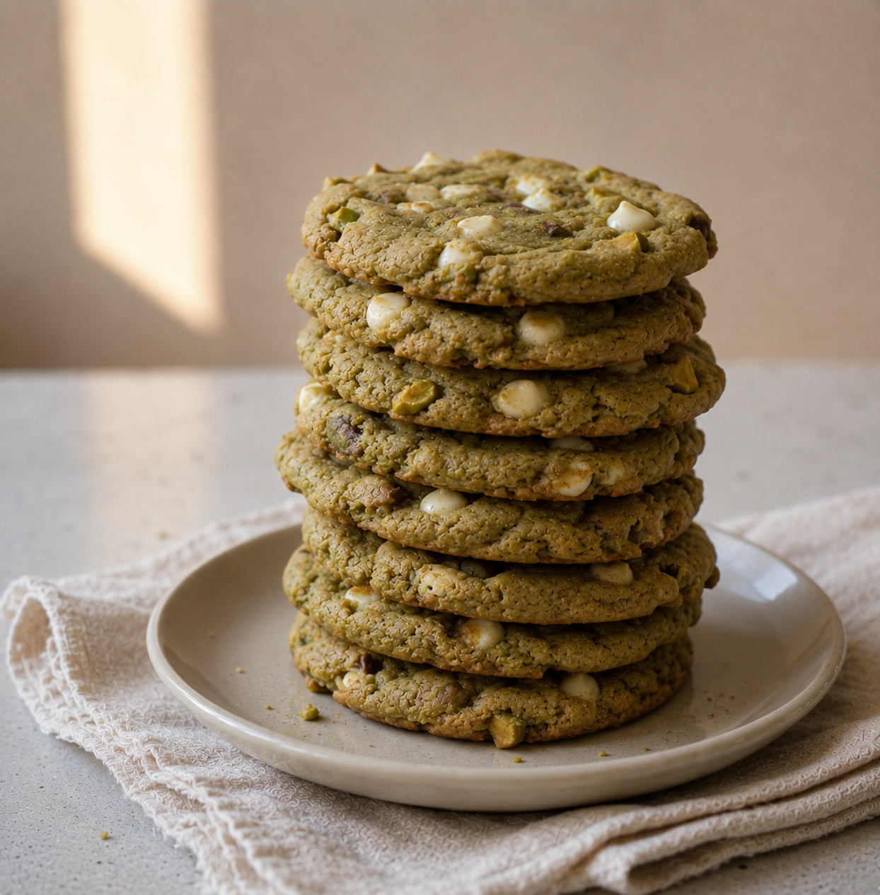 Pistachio White Chocolate Cookies